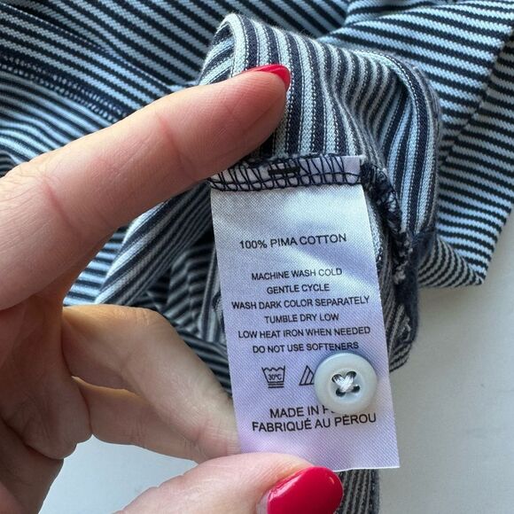 UNTUCKit Men’s XL Polo Shirt Blue Navy Striped‎ Pima Cotton Casual Short Sleeve - Picture 9 of 11